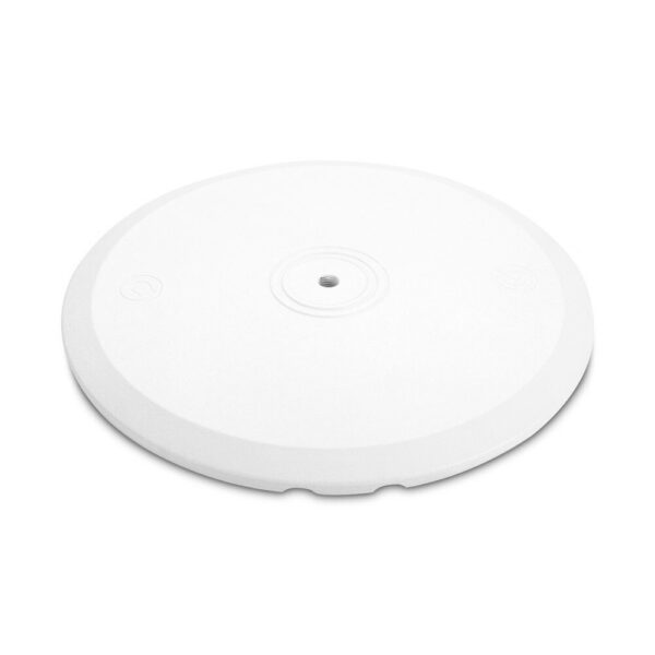 Gravity Round Cast Iron Base for M20 Poles (White)